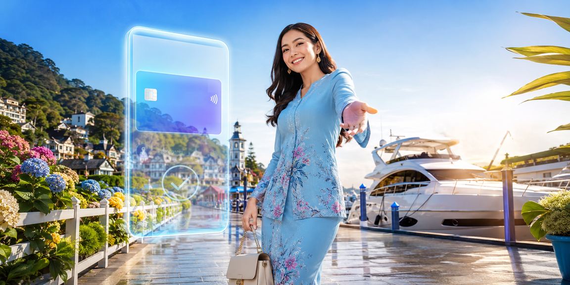 Wanita berbaju kurung menikmati permainan kasino di Malaysia